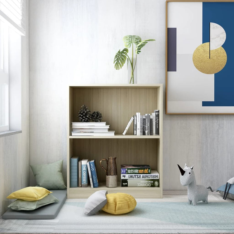 vidaXL sonoma tölgy színű szerelt fa könyvespolc 60 x 24 x 76 cm