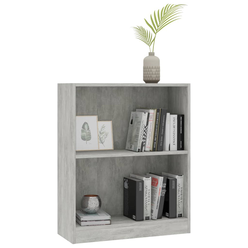 vidaXL betonszürke szerelt fa könyvespolc 60 x 24 x 76 cm