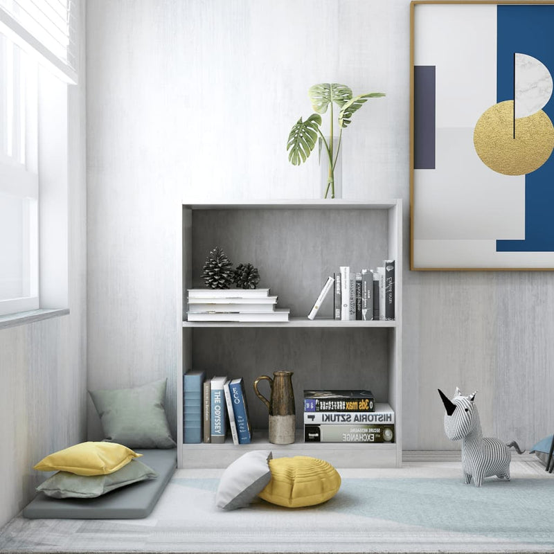 vidaXL betonszürke szerelt fa könyvespolc 60 x 24 x 76 cm