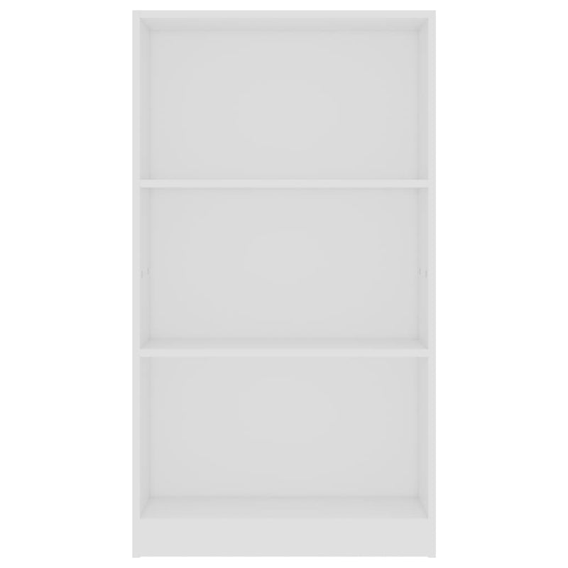 vidaXL 3 szintes fehér szerelt fa könyvszekrény 60 x 24 x 109 cm
