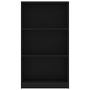 vidaXL 3 szintes fekete szerelt fa könyvszekrény 60 x 24 x 109 cm