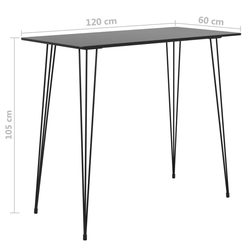vidaXL fekete bárasztal 120x60x105 cm