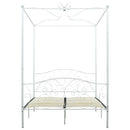vidaXL fehér fém baldachinos ágykeret 140 x 200 cm