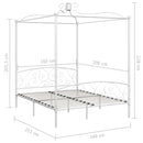 vidaXL fehér fém baldachinos ágykeret 160 x 200 cm