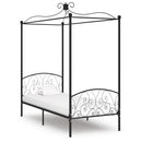 vidaXL fekete fém baldachinos ágykeret 90 x 200 cm