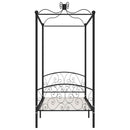 vidaXL fekete fém baldachinos ágykeret 90 x 200 cm
