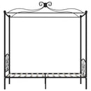 vidaXL fekete fém baldachinos ágykeret 90 x 200 cm