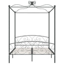 vidaXL szürke fém baldachinos ágykeret 160 x 200 cm