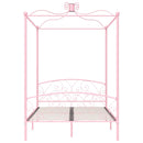 vidaXL rózsaszín fém baldachinos ágykeret 120 x 200 cm