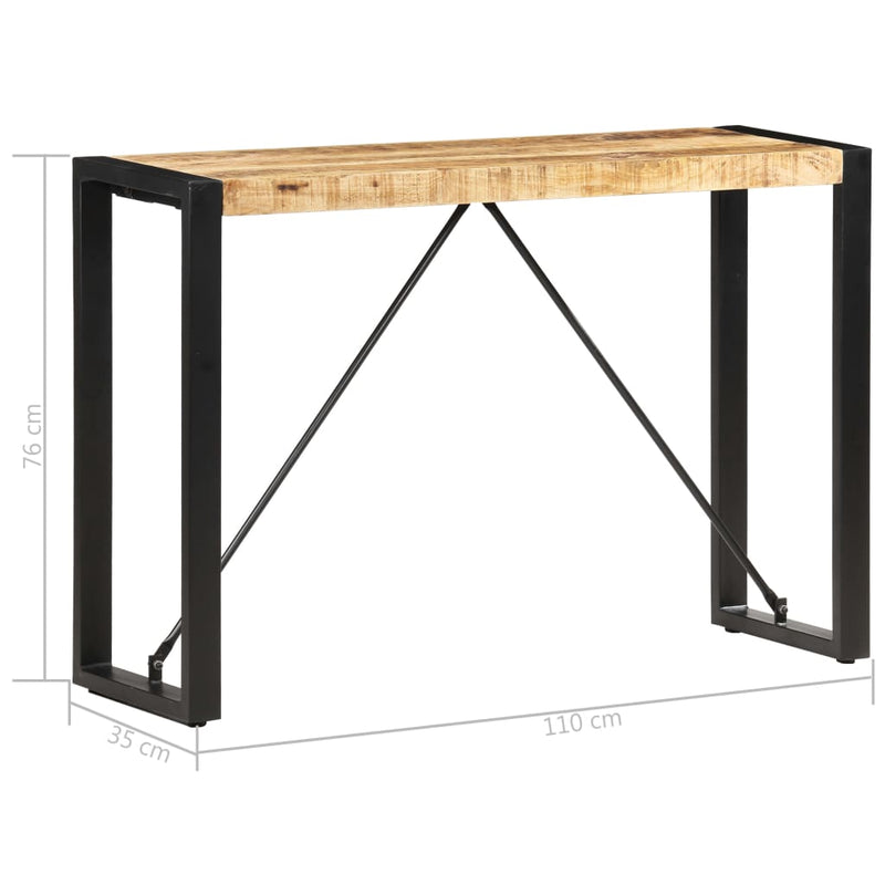 vidaXL tömör mangófa tálalóasztal 110 x 35 x 76 cm