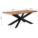 vidaXL tömör nyers mangófa étkezőasztal 180 x 90 x 76 cm