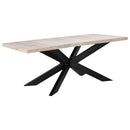 vidaXL tömör fehérített mangófa étkezőasztal 180 x 90 x 76 cm