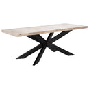 vidaXL tömör fehérített mangófa étkezőasztal 180 x 90 x 76 cm