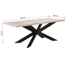 vidaXL tömör fehérített mangófa étkezőasztal 180 x 90 x 76 cm