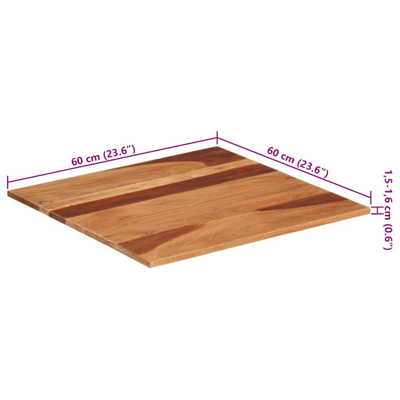 vidaXL tömör akácfa asztallap 15-16 mm 60 x 60 cm