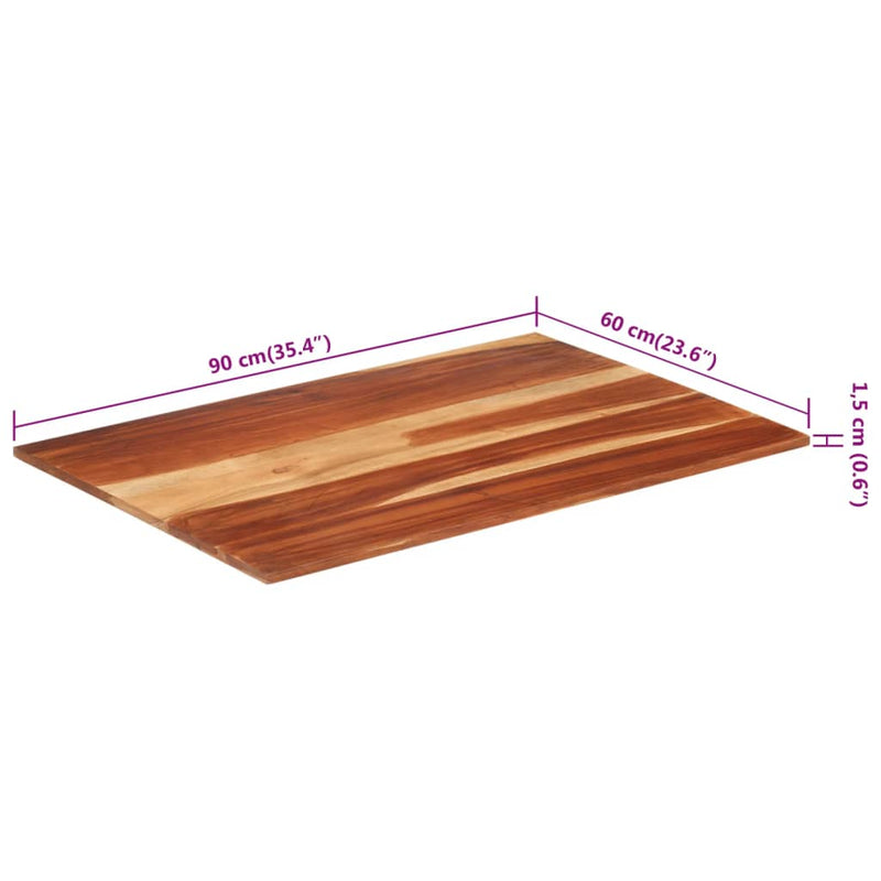 vidaXL tömör akácfa asztallap 15-16 mm 60 x 90 cm