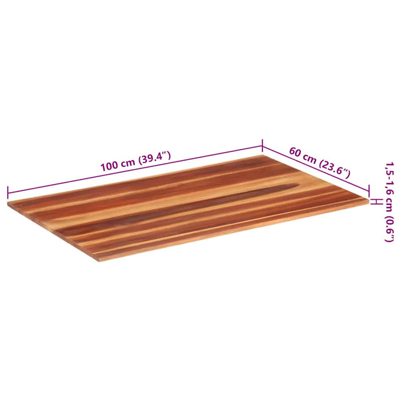 vidaXL tömör akácfa asztallap 15-16 mm 60 x 100 cm