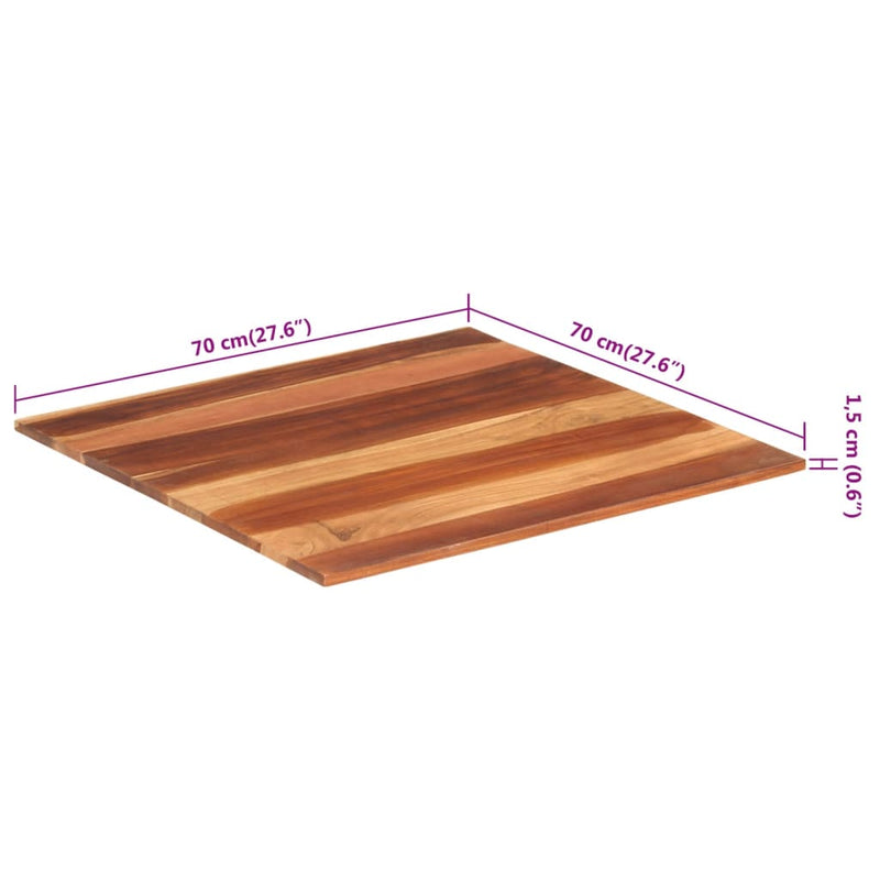 vidaXL tömör akácfa asztallap 15-16 mm 70 x 70 cm