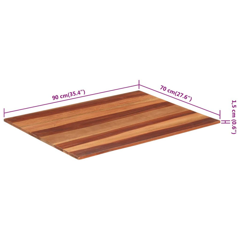 vidaXL tömör akácfa asztallap 15-16 mm 70 x 90 cm