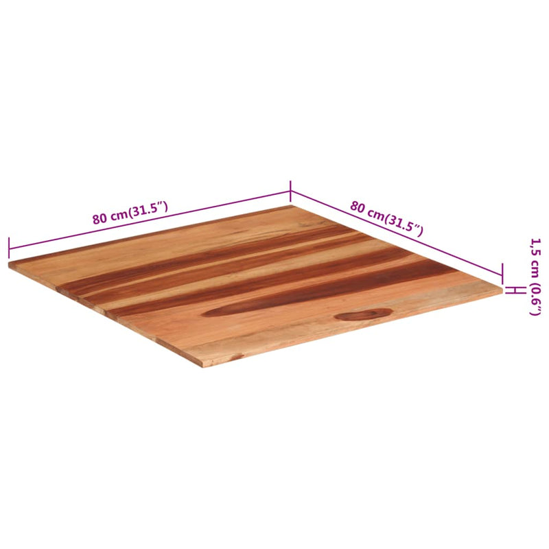 vidaXL tömör akácfa asztallap 15-16 mm 80 x 80 cm