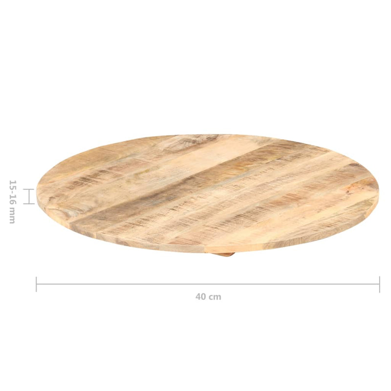 vidaXL kerek tömör mangófa asztallap 15-16 mm 40 cm