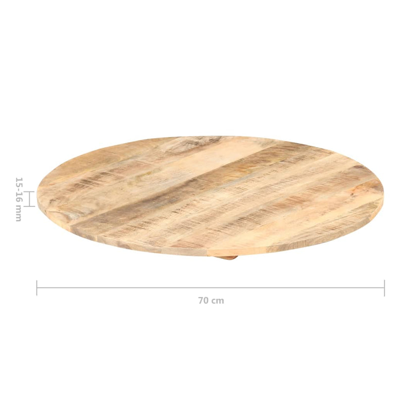 vidaXL kerek tömör mangófa asztallap 15-16 mm 70 cm