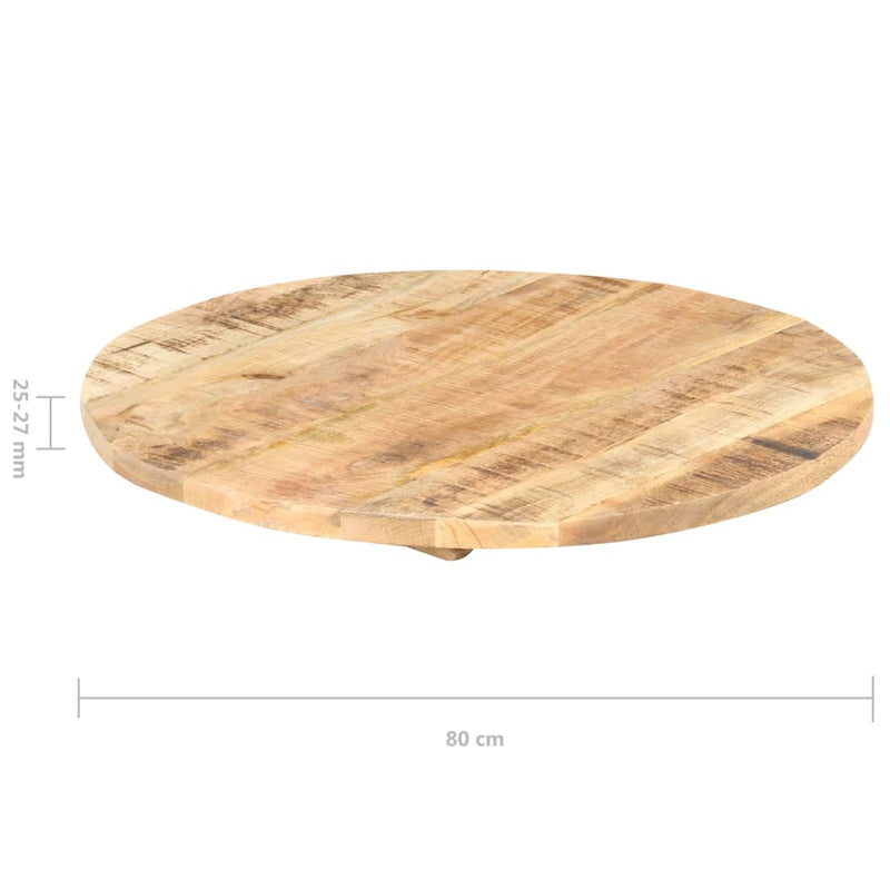 vidaXL kerek tömör mangófa asztallap 25-27 mm 80 cm
