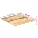 vidaXL tömör mangófa asztallap 25-27 mm 60 x 60 cm