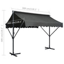 vidaXL antracitszürke szabadon álló napellenző 300 x 300 cm