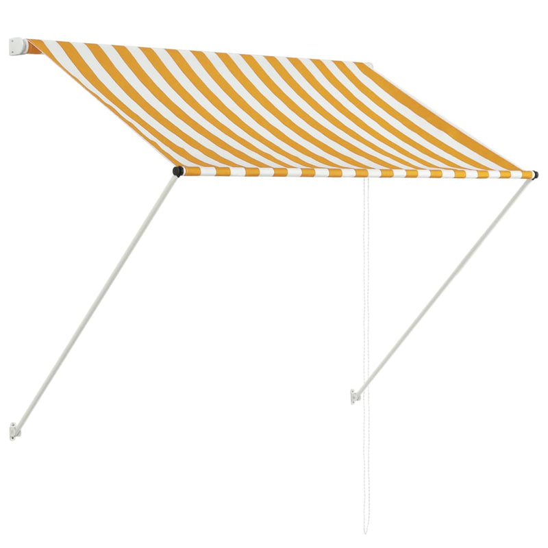 vidaXL feltekerhető sárga és fehér napellenző 100 x 150 cm