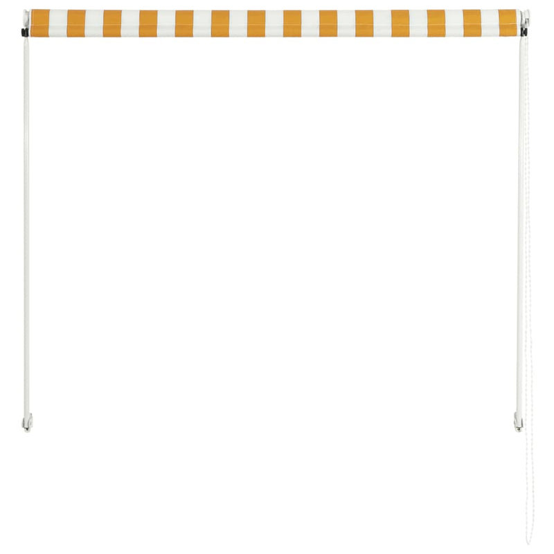 vidaXL feltekerhető sárga és fehér napellenző 100 x 150 cm