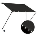 vidaXL feltekerhető antracitszürke napellenző LED-del 100 x 150 cm