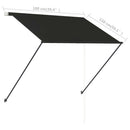 vidaXL feltekerhető antracitszürke napellenző LED-del 100 x 150 cm