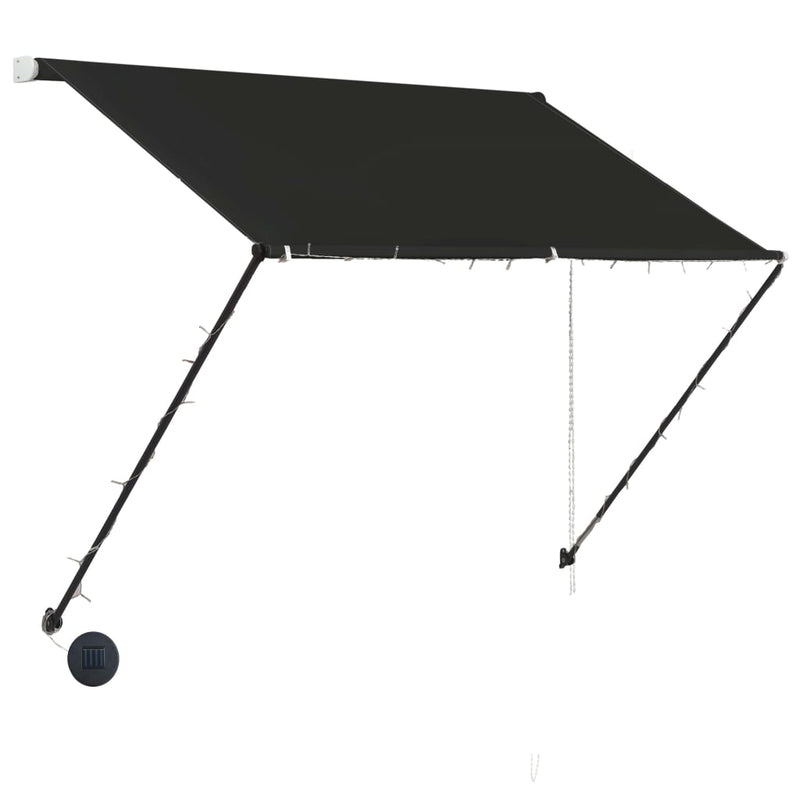 vidaXL feltekerhető antracitszürke napellenző LED-del 150 x 150 cm