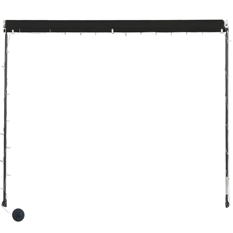 vidaXL feltekerhető antracitszürke napellenző LED-del 150 x 150 cm