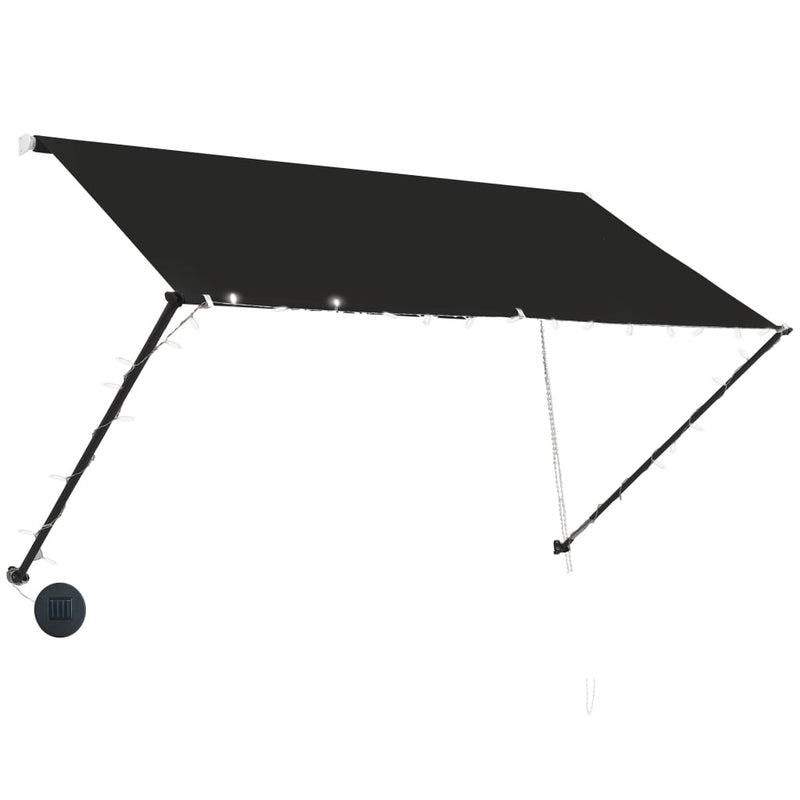 vidaXL feltekerhető antracitszürke napellenző LED-del 250 x 150 cm