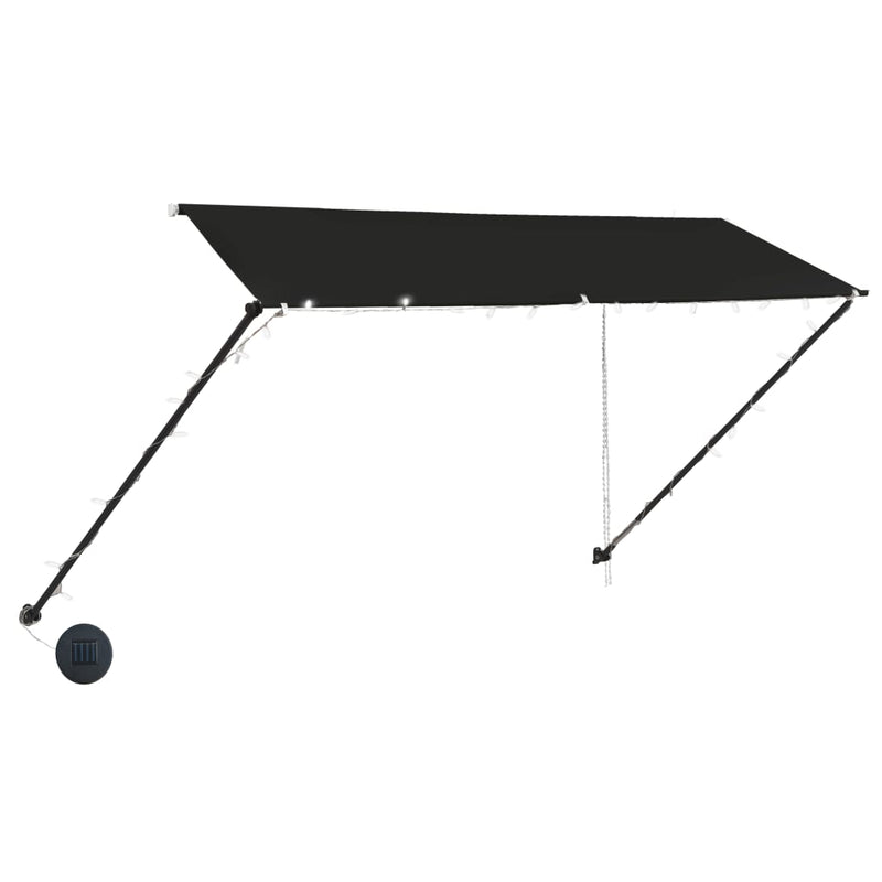 vidaXL feltekerhető antracitszürke napellenző LED-del 350 x 150 cm