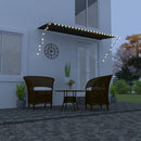 vidaXL feltekerhető antracitszürke napellenző LED-del 350 x 150 cm