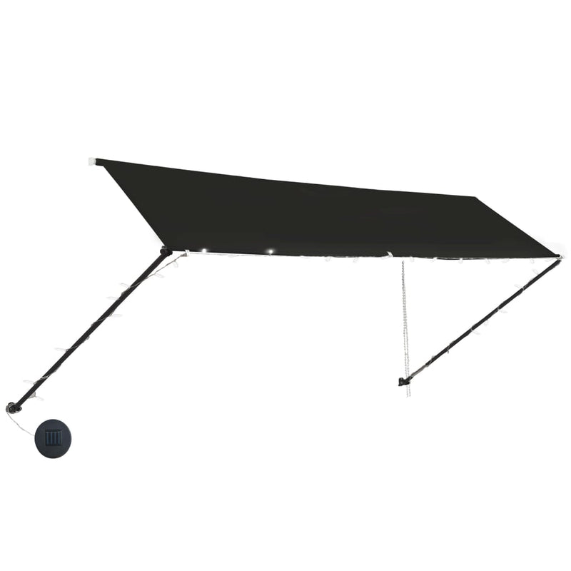 vidaXL feltekerhető antracitszürke napellenző LED-del 400 x 150 cm