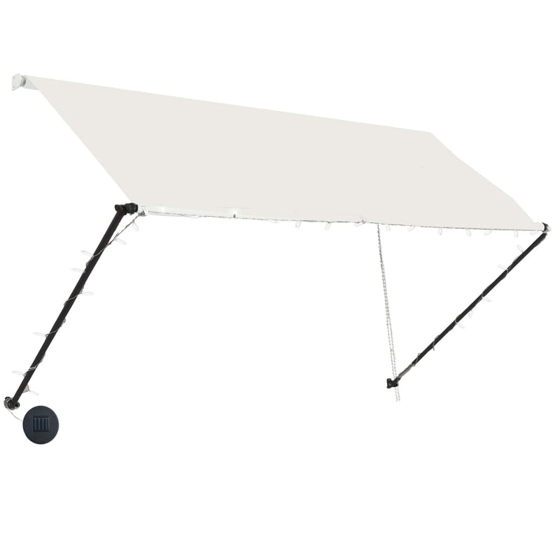 vidaXL feltekerhető krémszínű napellenző LED-del 250 x 150 cm