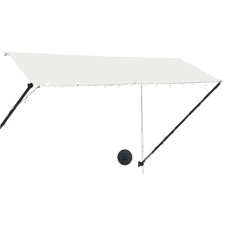 vidaXL feltekerhető krémszínű napellenző LED-del 300 x 150 cm