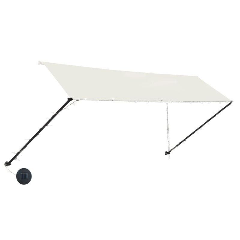 vidaXL feltekerhető krémszínű napellenző LED-del 350 x 150 cm