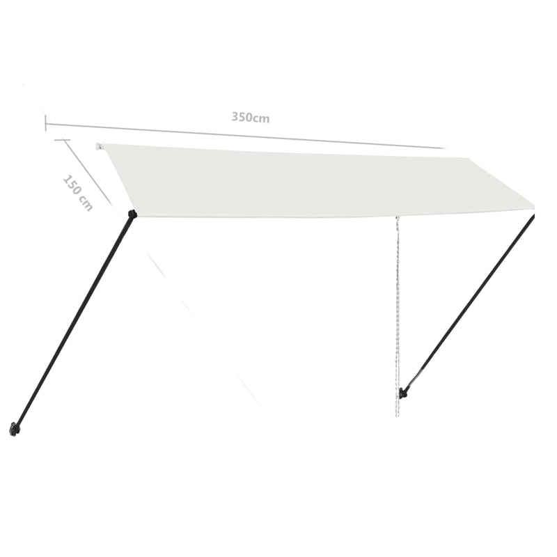 vidaXL feltekerhető krémszínű napellenző LED-del 350 x 150 cm