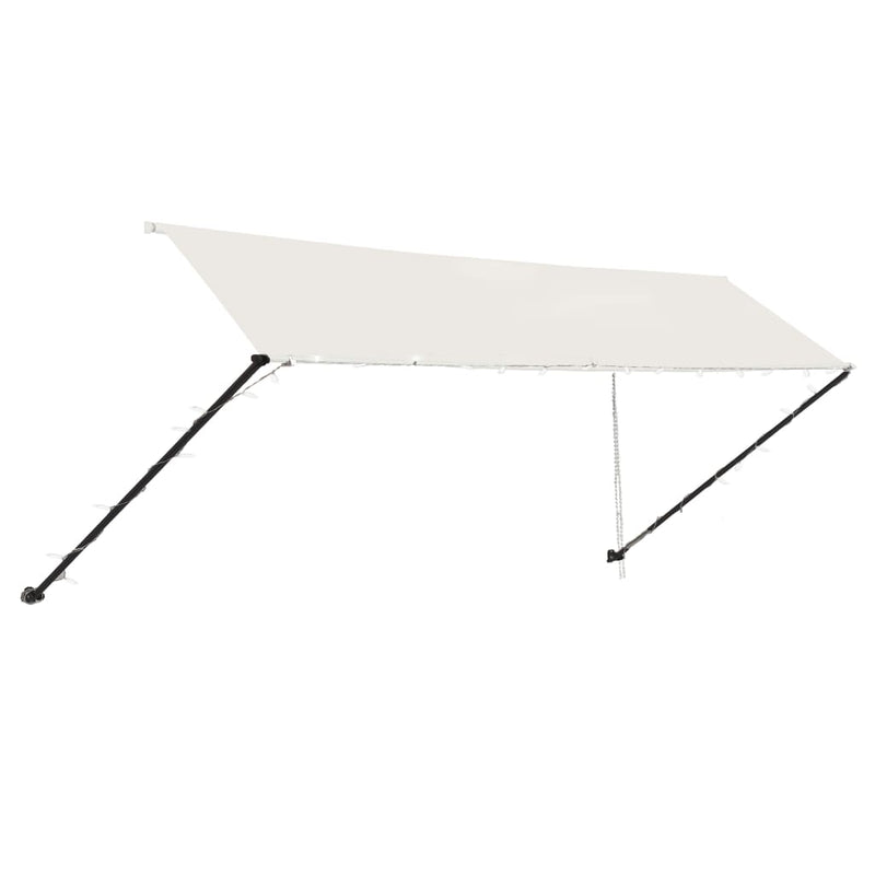 vidaXL feltekerhető krémszínű napellenző LED-del 400 x 150 cm