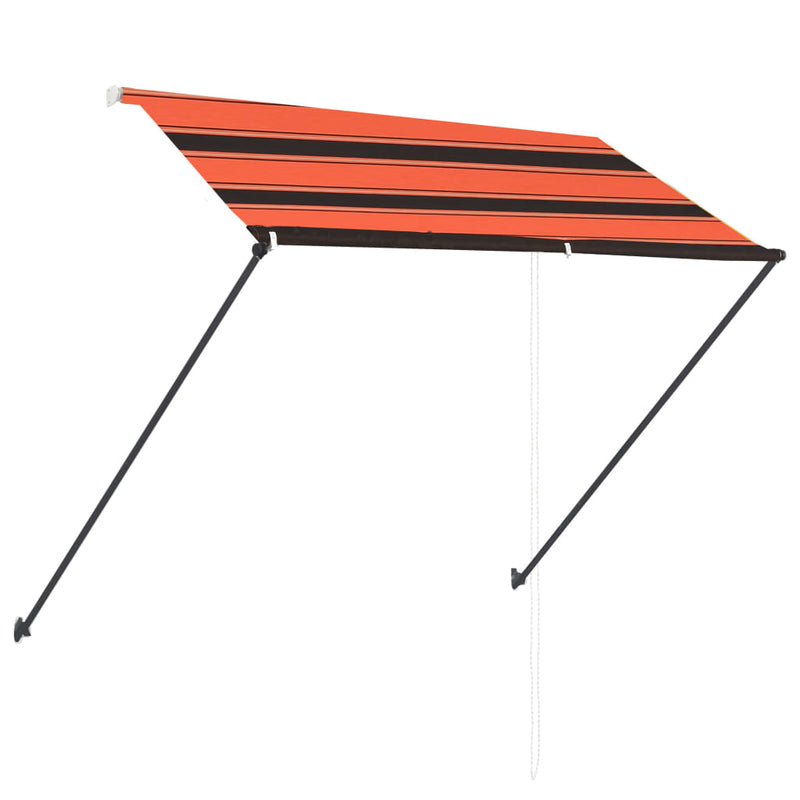 vidaXL narancssárga és barna feltekerhető napellenző LED-del 250 x 150 cm