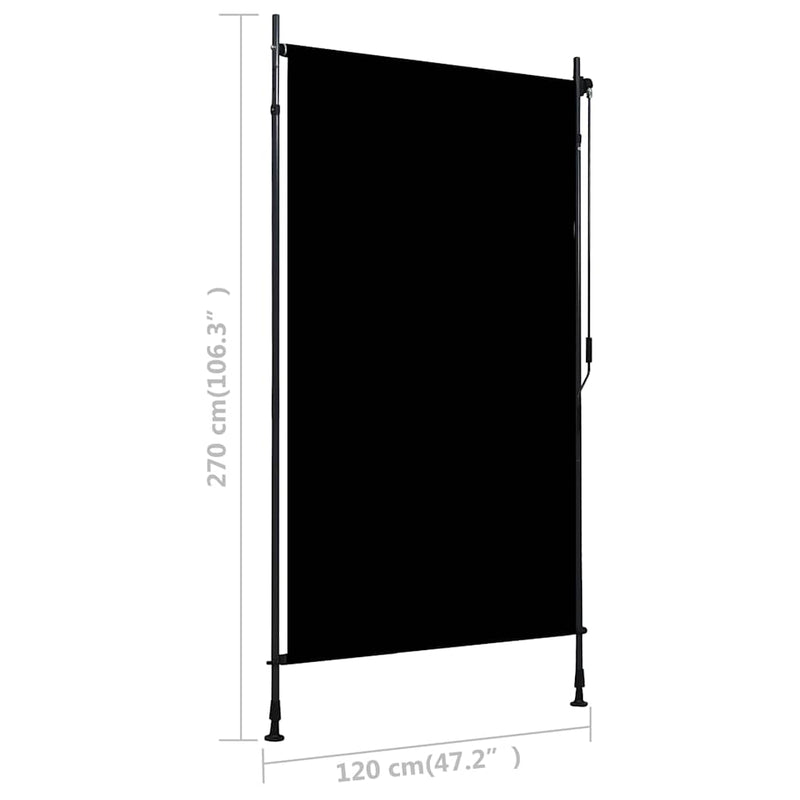vidaXL antracitszürke kültéri roló 120 x 270 cm