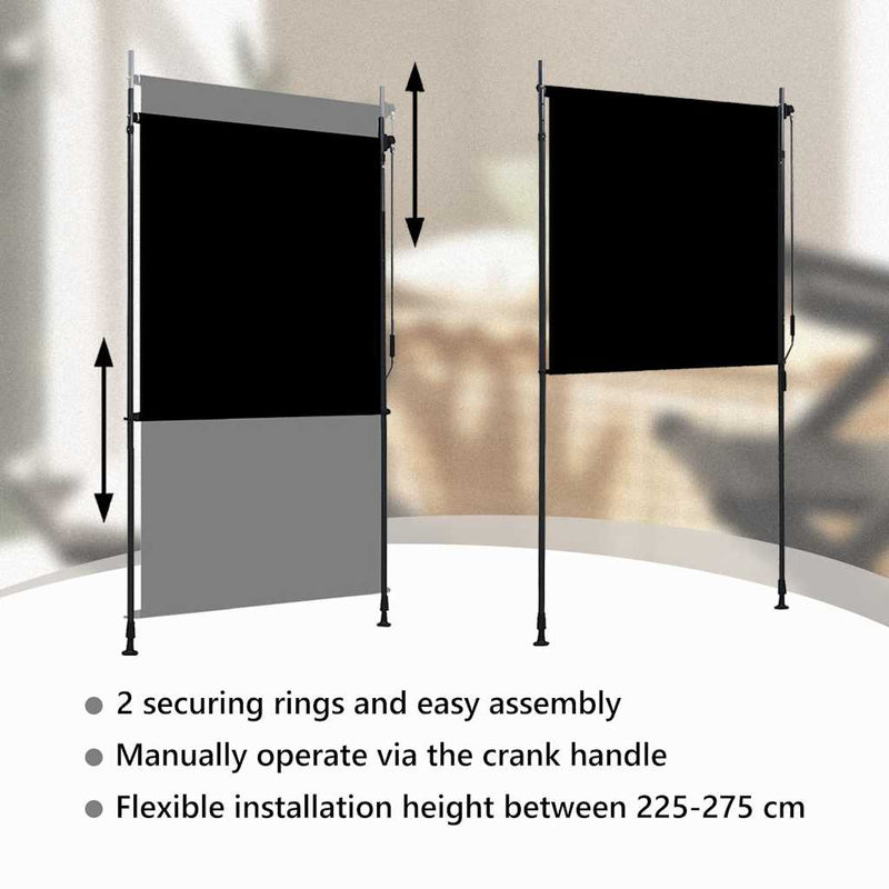 vidaXL antracitszürke kültéri roló 120 x 270 cm