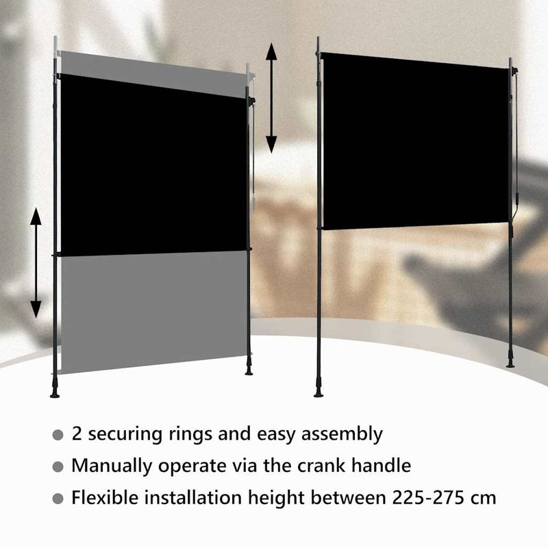 vidaXL antracitszürke kültéri roló 150 x 270 cm