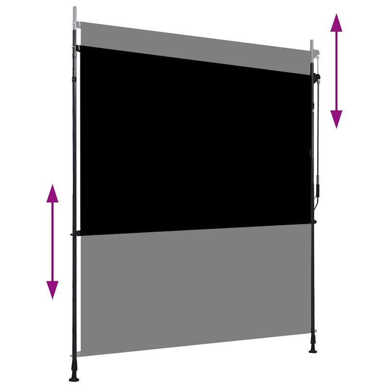 vidaXL antracitszürke kültéri sötétítő roló 200 x 270 cm