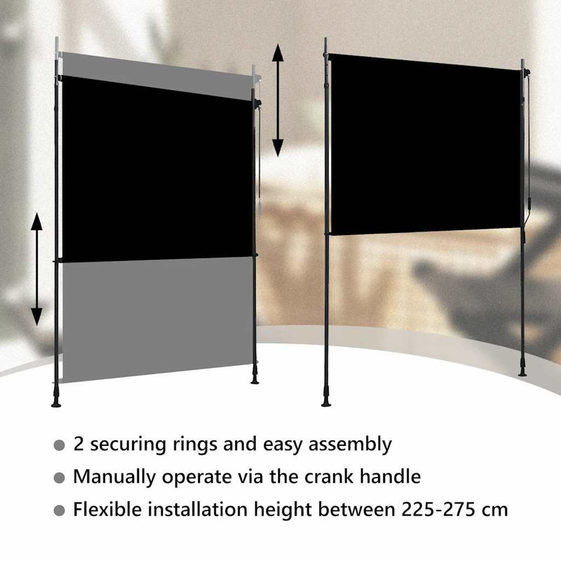 vidaXL antracitszürke kültéri sötétítő roló 200 x 270 cm